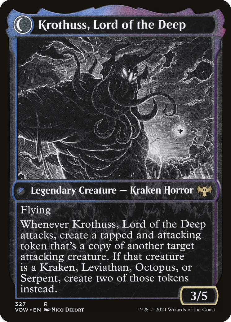 Runo Stromkirk // Krothuss, Lord of the Deep back