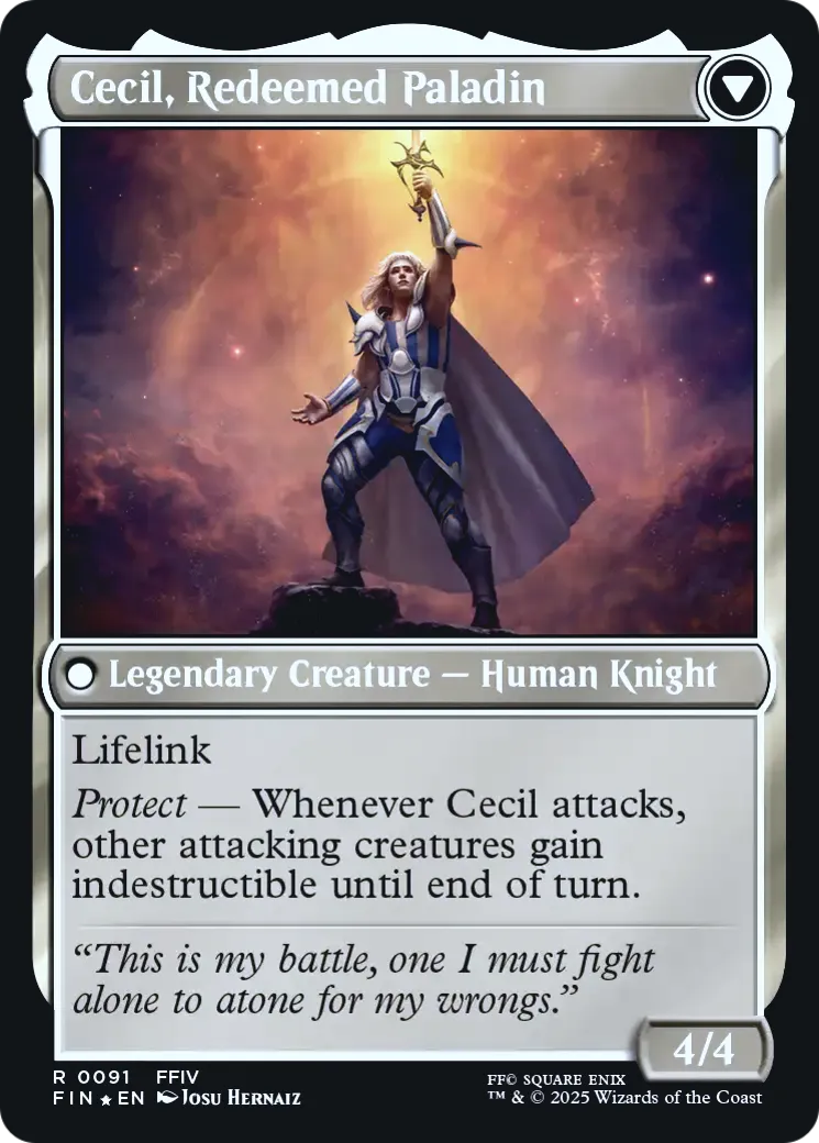 Cecil, Dark Knight // Cecil, Redeemed Paladin back