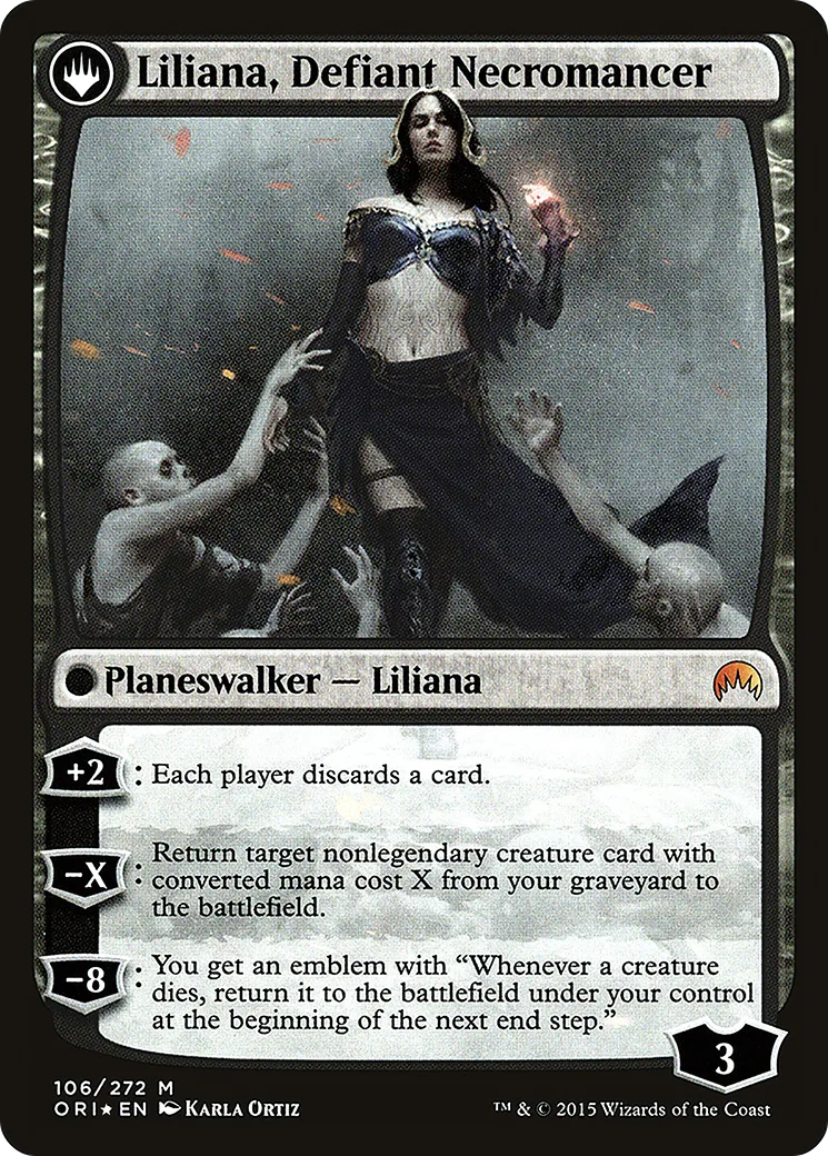 Liliana, Heretical Healer // Liliana, Defiant Necromancer back