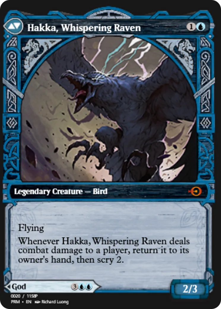Alrund, God of the Cosmos // Hakka, Whispering Raven back