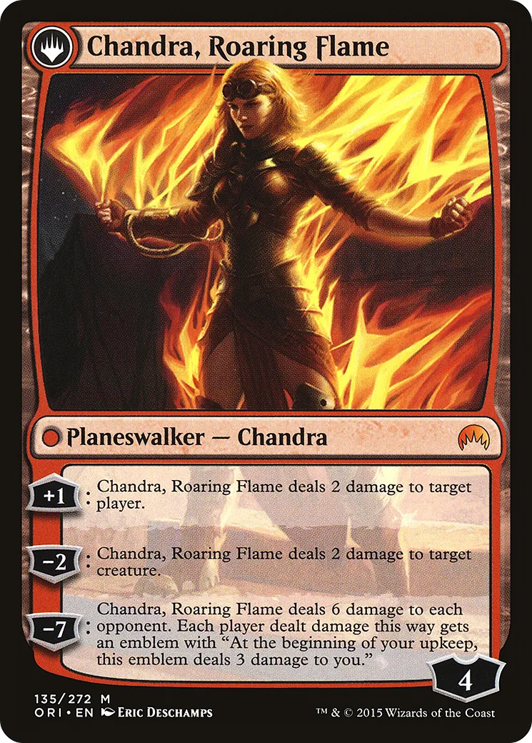 Chandra, Fire of Kaladesh // Chandra, Roaring Flame back