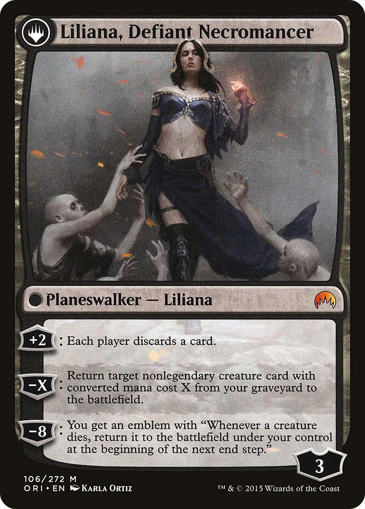 Liliana, Heretical Healer // Liliana, Defiant Necromancer back