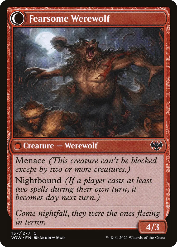 Fearful Villager // Fearsome Werewolf back