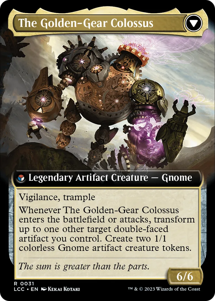 Tetzin, Gnome Champion // The Golden-Gear Colossus back