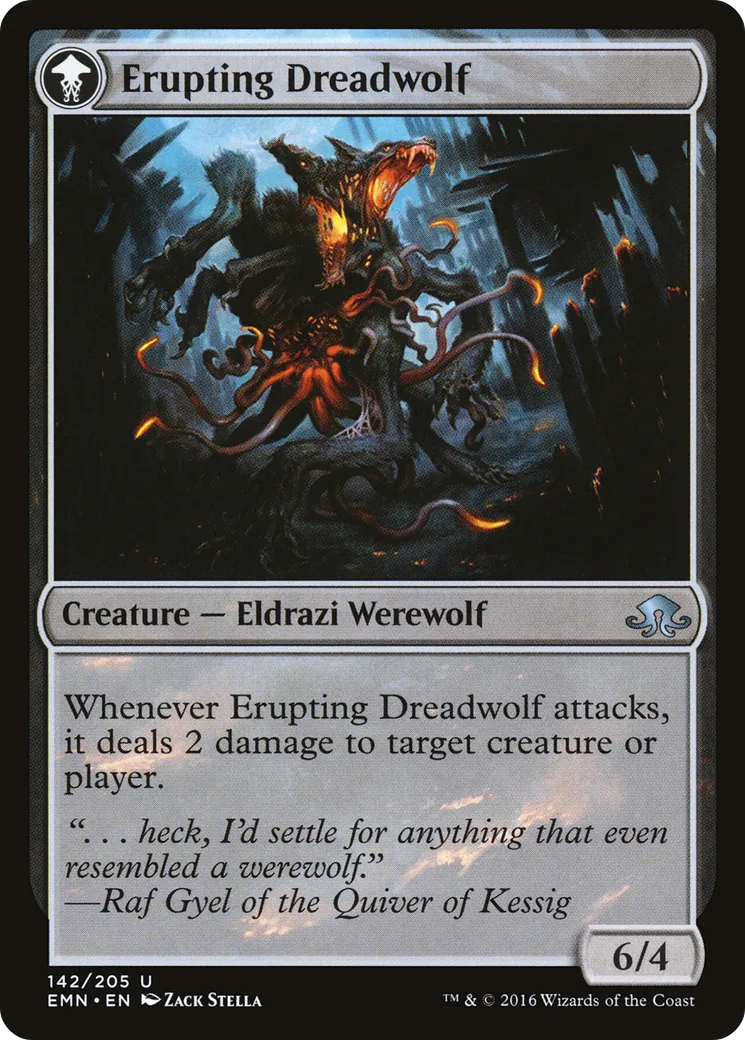 Smoldering Werewolf // Erupting Dreadwolf back