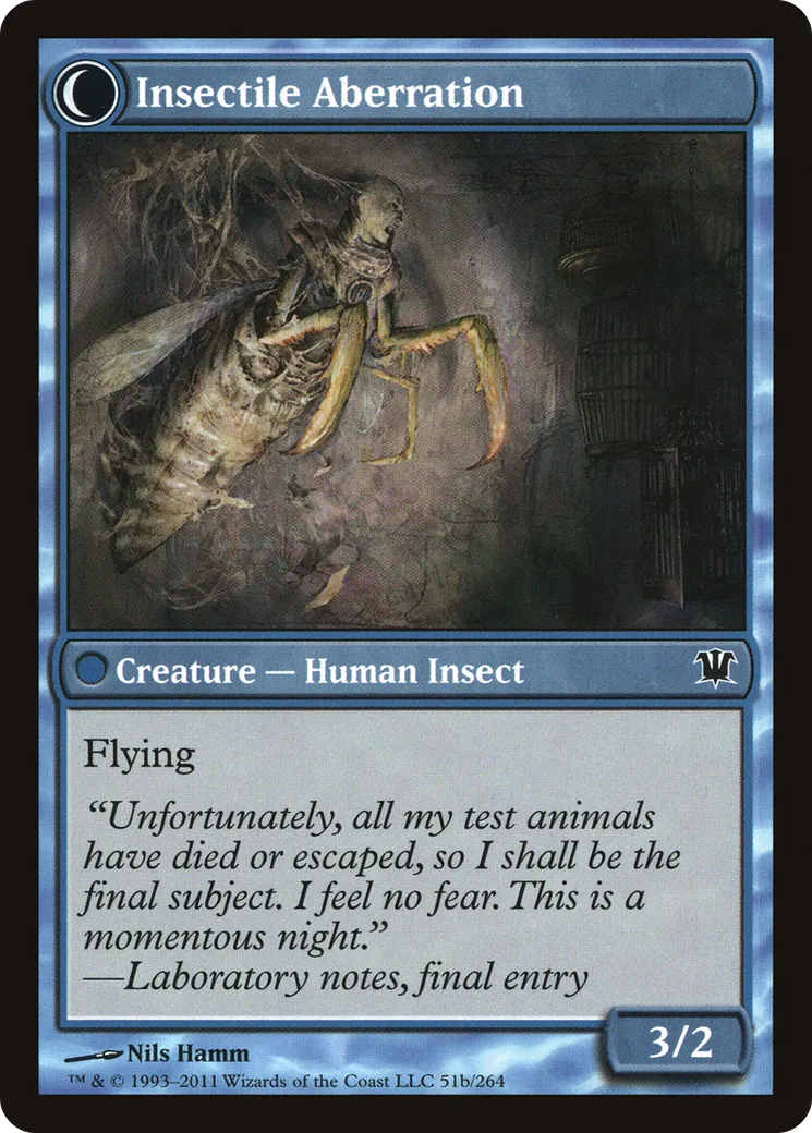 Delver of Secrets // Insectile Aberration back