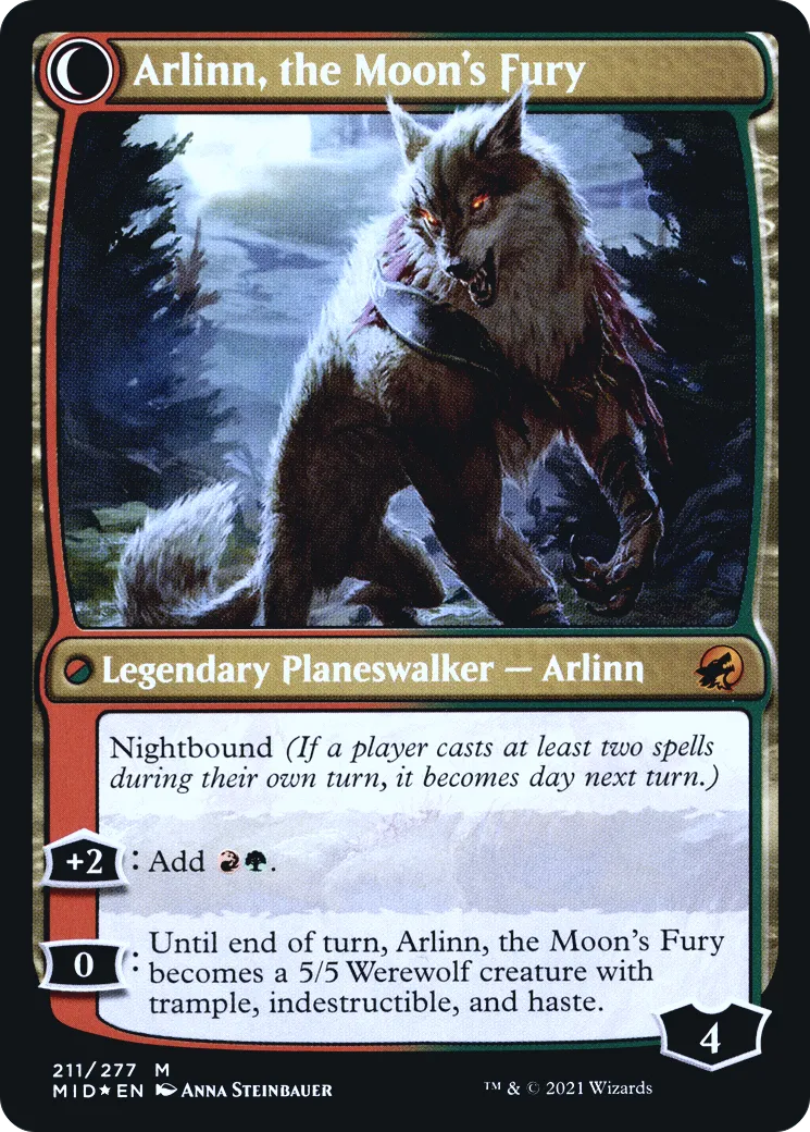 Arlinn, the Pack's Hope // Arlinn, the Moon's Fury back