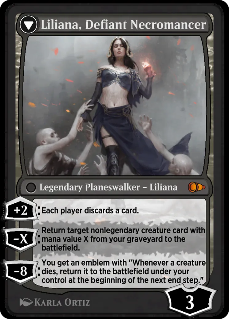 Liliana, Heretical Healer // Liliana, Defiant Necromancer back