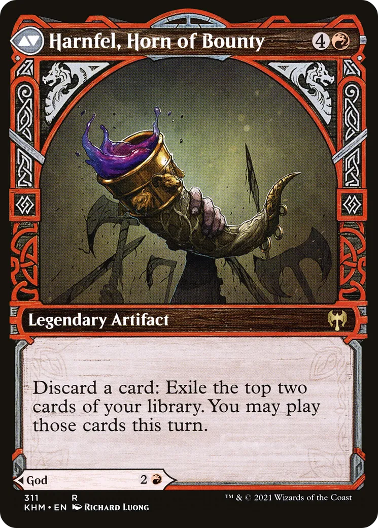 Birgi, God of Storytelling // Harnfel, Horn of Bounty back