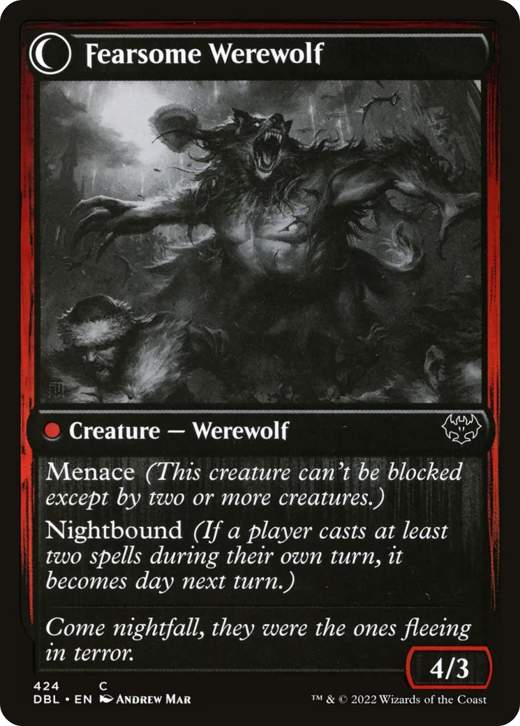 Fearful Villager // Fearsome Werewolf back