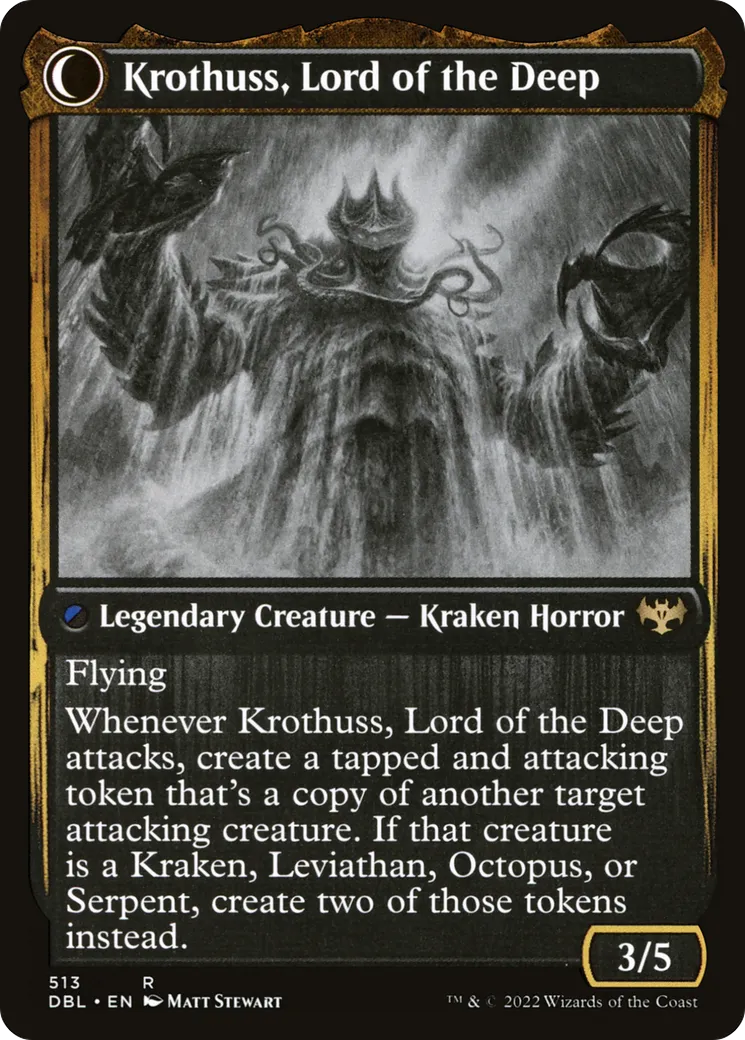 Runo Stromkirk // Krothuss, Lord of the Deep back