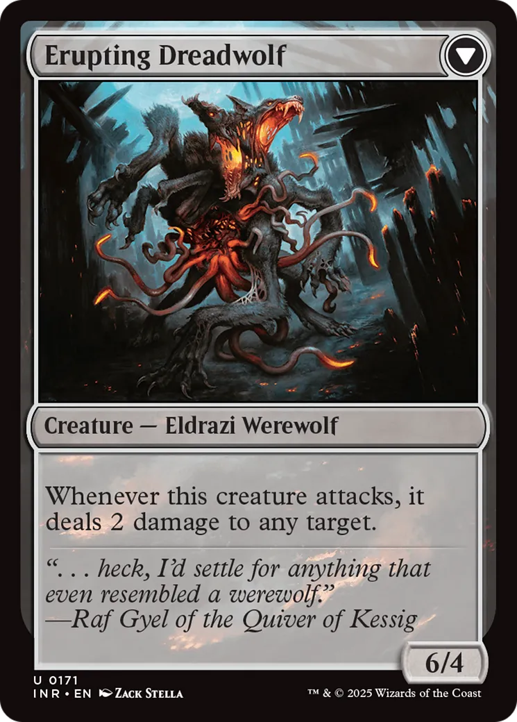 Smoldering Werewolf // Erupting Dreadwolf back