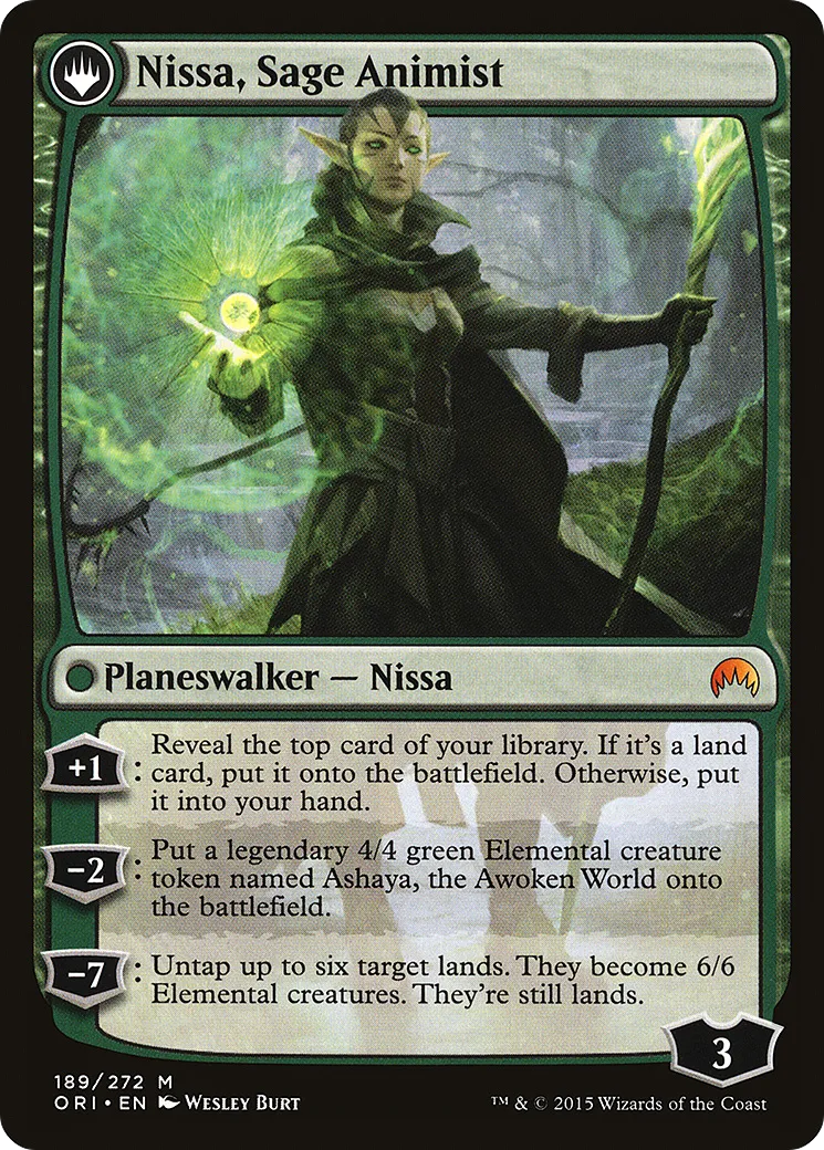 Nissa, Vastwood Seer // Nissa, Sage Animist back