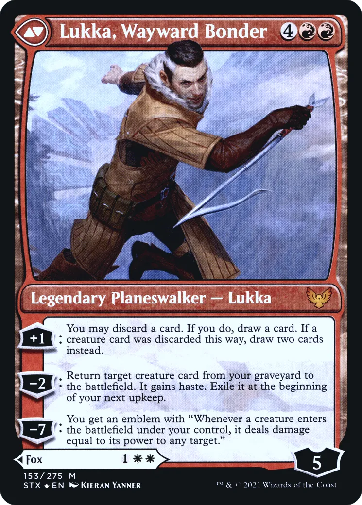 Mila, Crafty Companion // Lukka, Wayward Bonder back