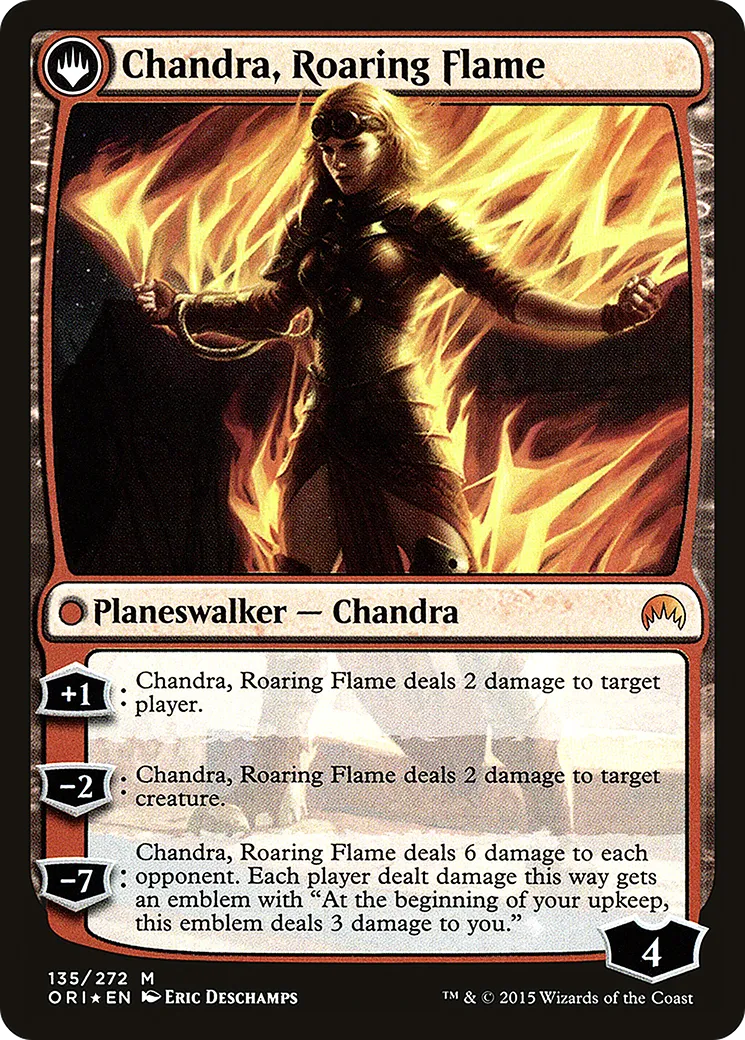 Chandra, Fire of Kaladesh // Chandra, Roaring Flame back
