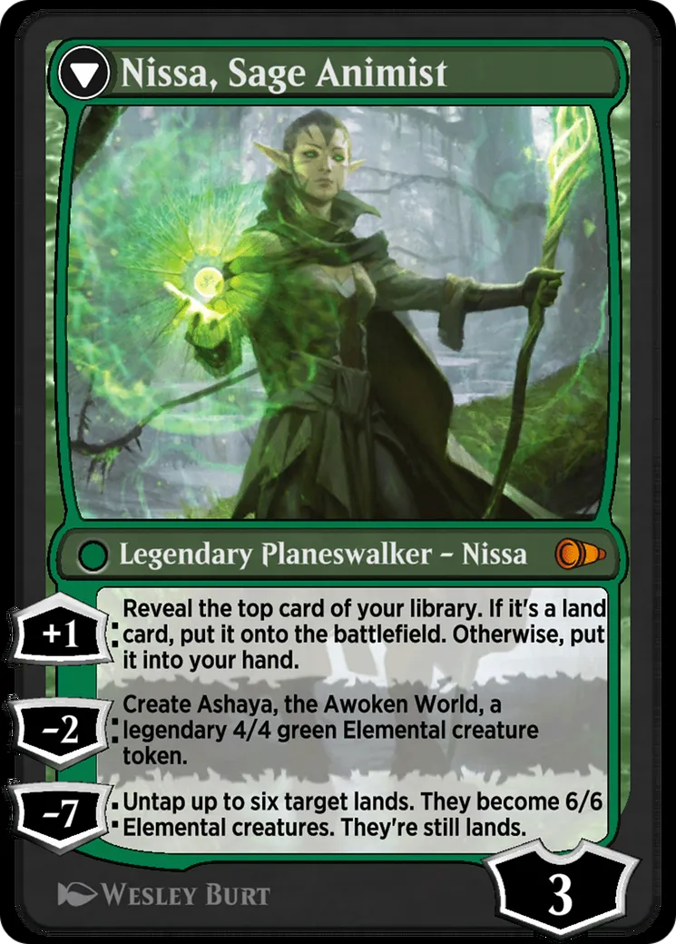 Nissa, Vastwood Seer // Nissa, Sage Animist back